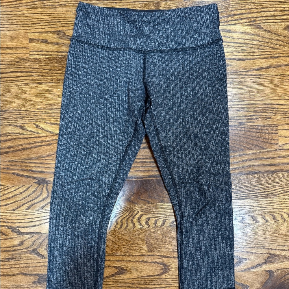 Gray Cropped Patterned Lululemon Leggings